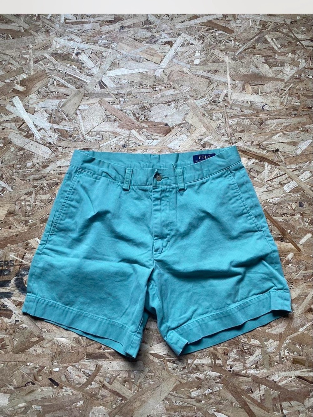 Polo by Ralph Lauren Aqua Cotton Flat Front Shorts